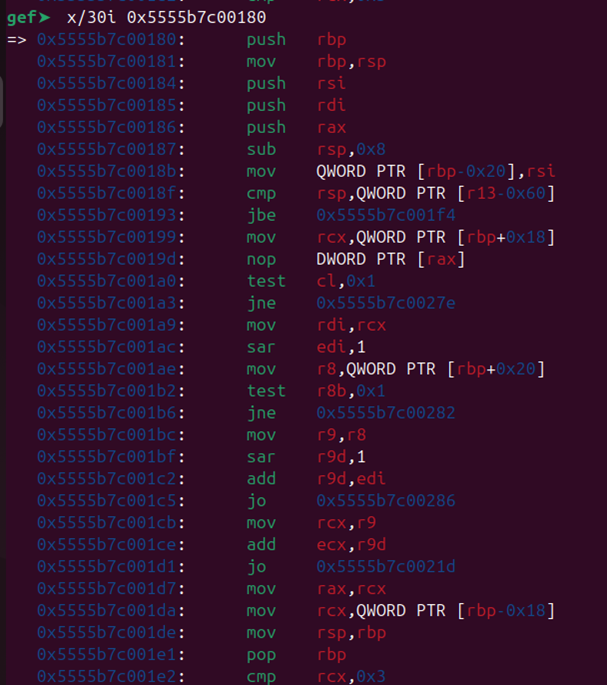 Identifying the JITed assembly instructions in GDB.