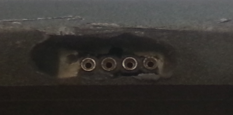 Closeup of the port on the skimmer