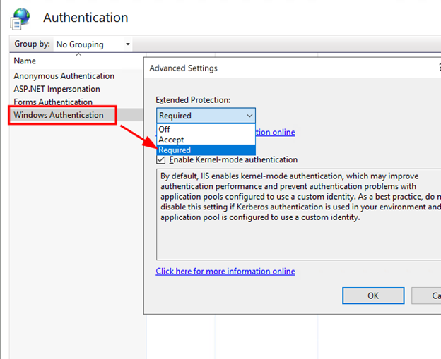 Enable EPA for the certificate enrollment endpoint