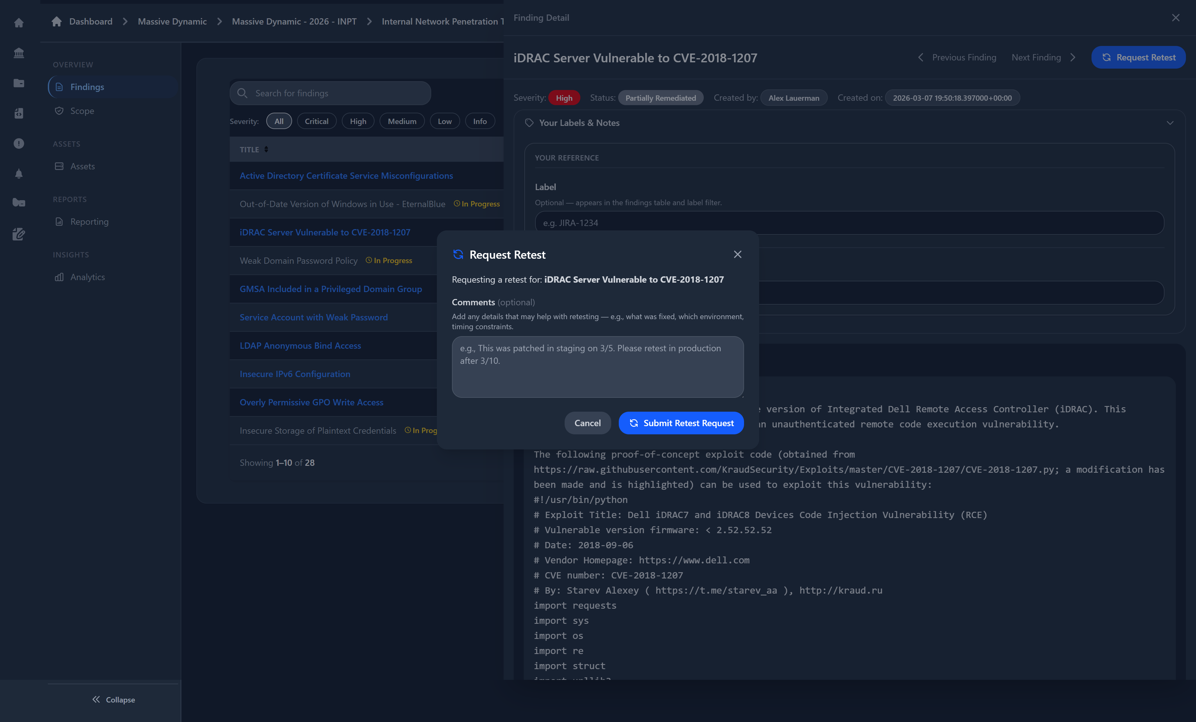 Self-Service Retesting