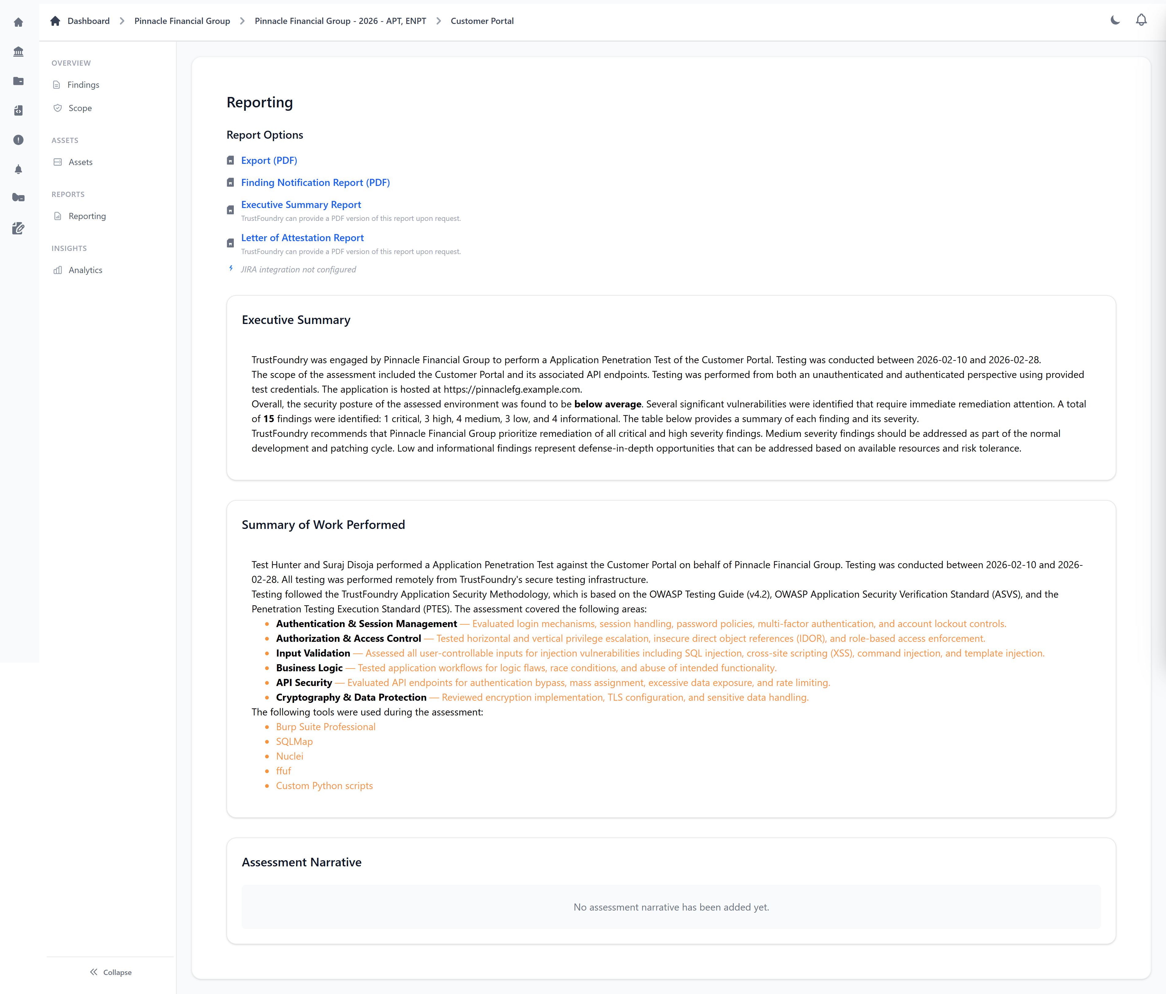 Reports & Deliverables