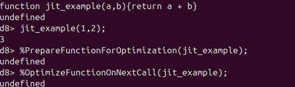 Using the %PrepareFunctionForOptimization() and %OptimizeFunctionOnNextCall() functions. 