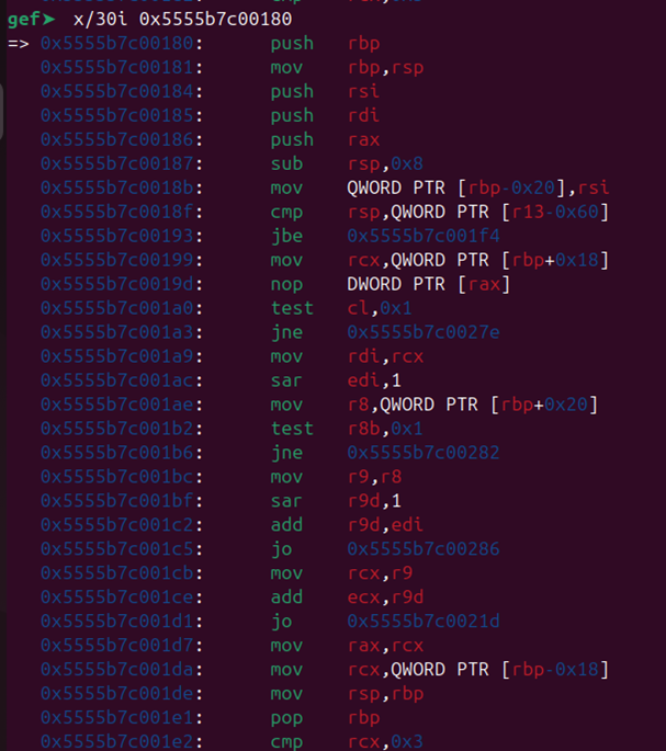 Identifying the JITed assembly instructions in GDB. 