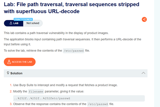The Lab Description page