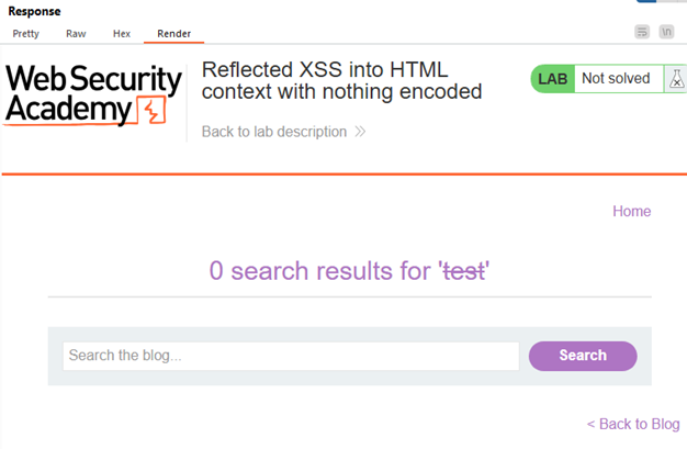 Potential XSS injection in the search field