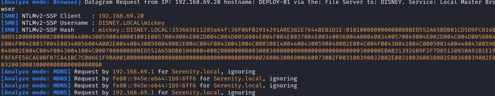 We receive a Net-NTLMv2 hash from the scan user